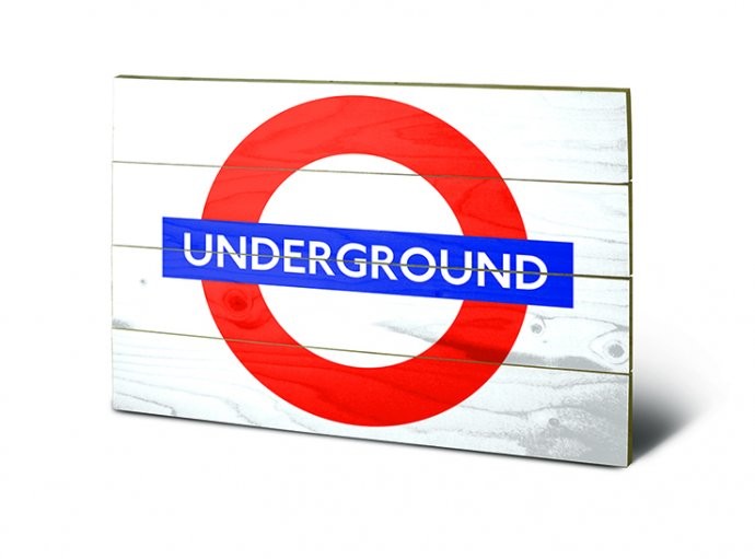 Ξύλινη τέχνη London - Underground Sign