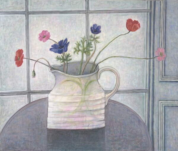 Плакат Anemones and Poppies in White Jug, 2008
