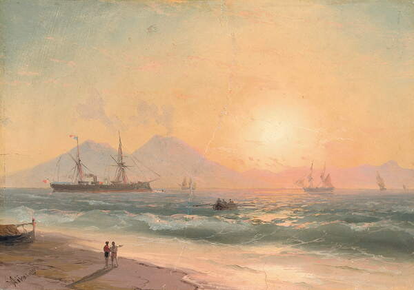 Плакат Watching Ships at Sunset,