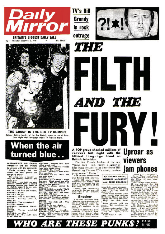 Плакат Sex Pistols - Daily Mirror