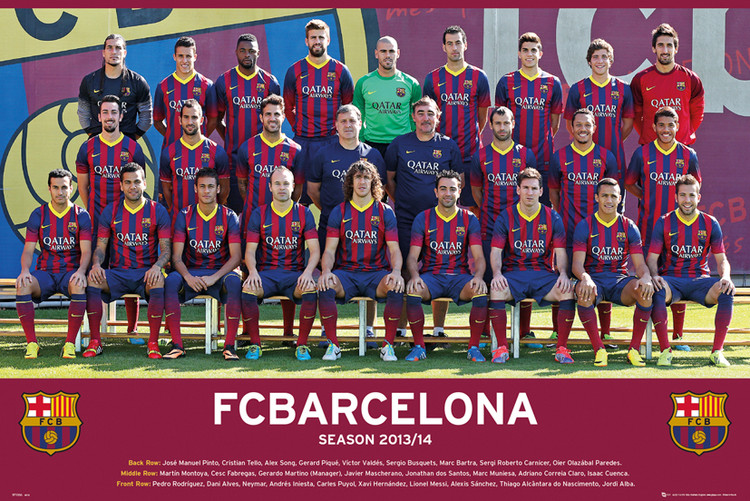 Αφίσα FC Barcelona - Team Photo 13/14
