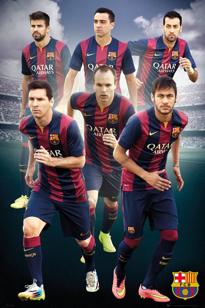 Poster FC Barcelona - Players 14/15 | Wall Art | 3+1 FREE