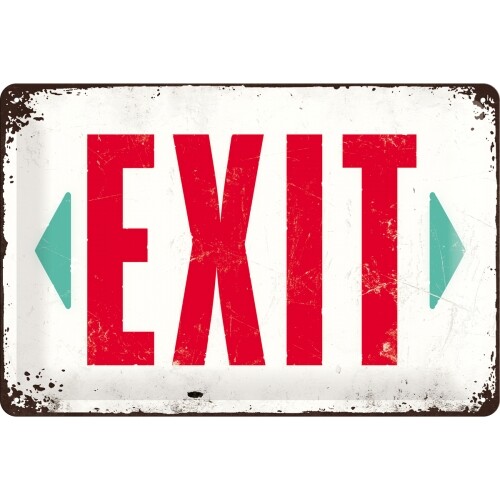 Placa metálica Exit