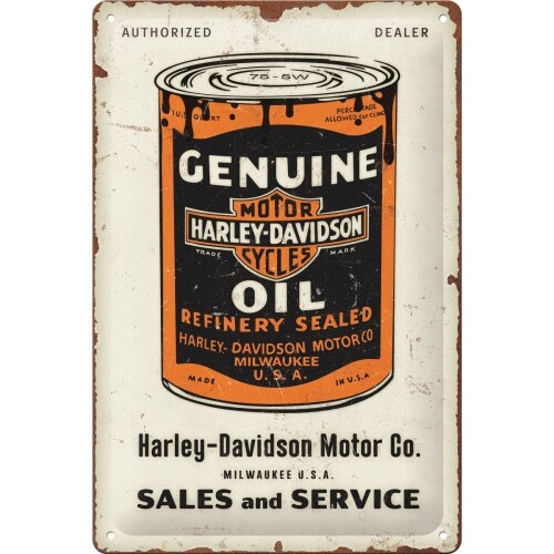 Μεταλλική πινακίδα Harley Davidson - Genuine Oil Can