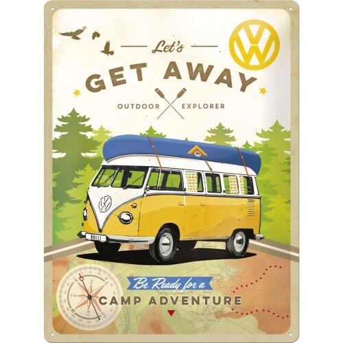 Μεταλλική πινακίδα Volkswagen VW - Let‘s Get Away