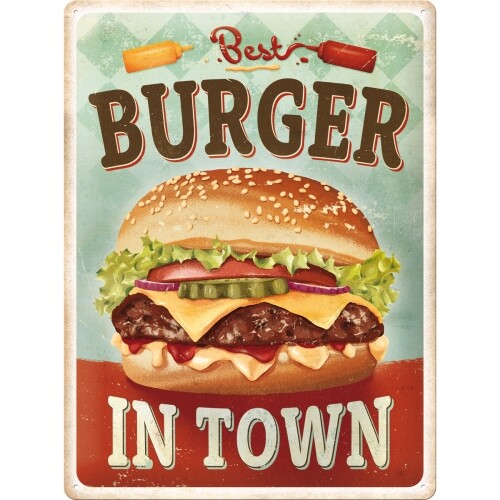 Μεταλλική πινακίδα Best Burger in Town