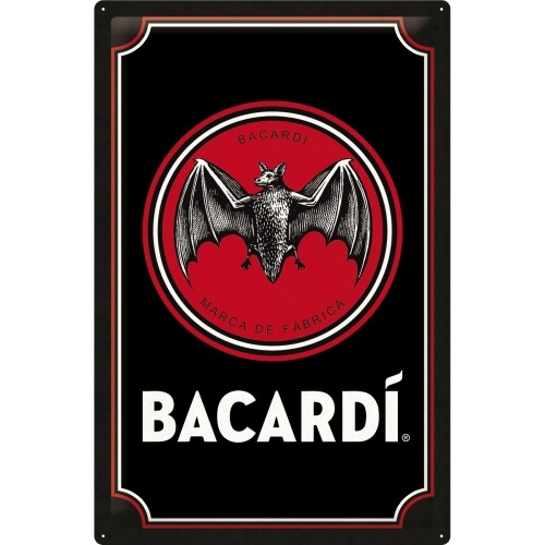 Μεταλλική πινακίδα Bacardi - Logo Black (40x60)
