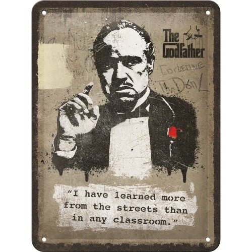 Μεταλλική πινακίδα The Godfather - Learn from the streets