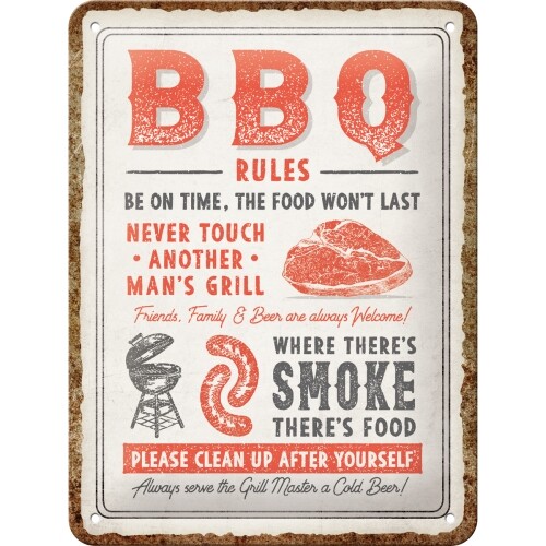 Metallikyltti BBQ Rules