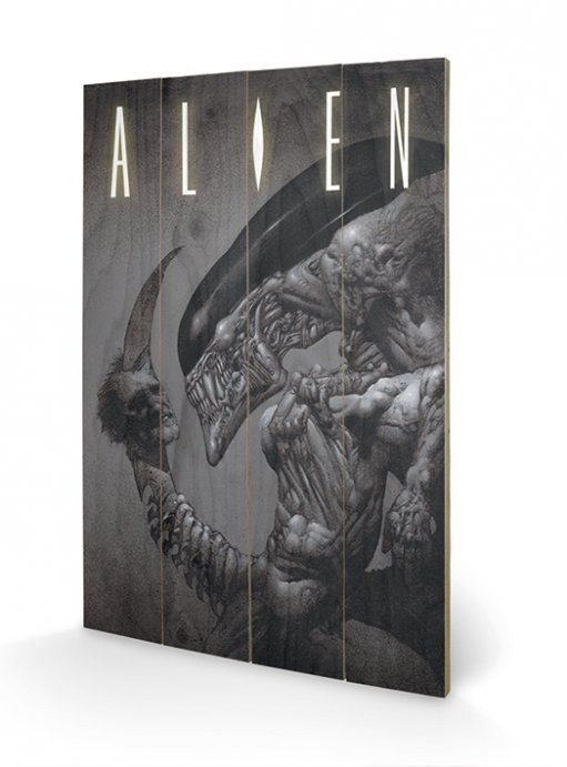 Ξύλινη τέχνη Alien - Head on Tail