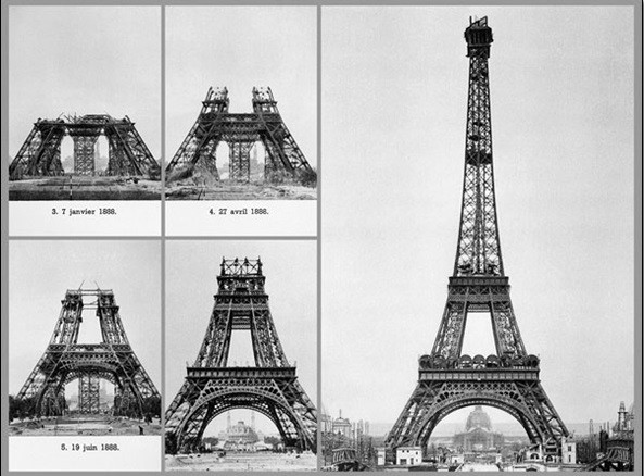 Umetniški tisk Paríž - Construction of Eiffel tower