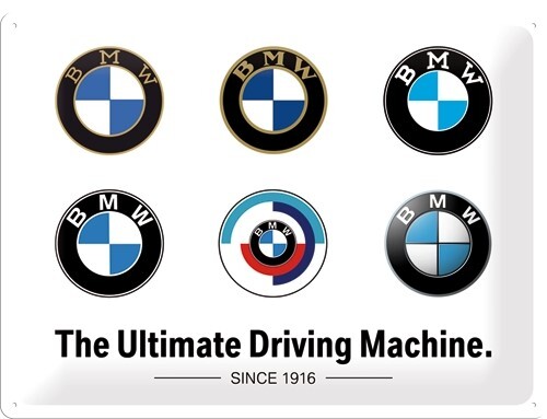 Metallikyltti BMW - Logo Evolution