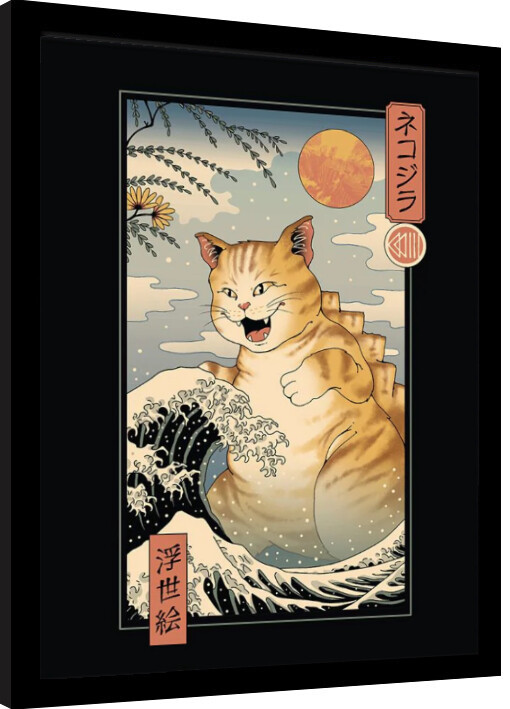 Κορνιζαρισμένη αφίσα Vincent Trinidad - Catzilla Ukiyoe