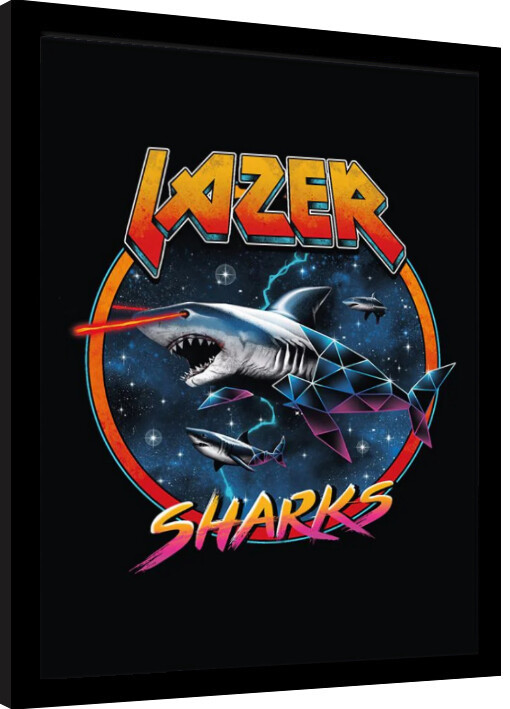 Κορνιζαρισμένη αφίσα Vincent Trinidad - Lazer Sharks
