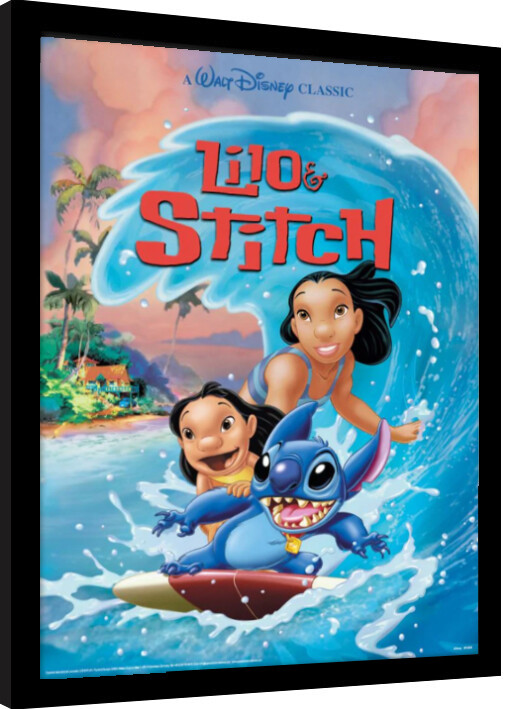 Kehystetty juliste Lilo and Stitch - Wave Stuff