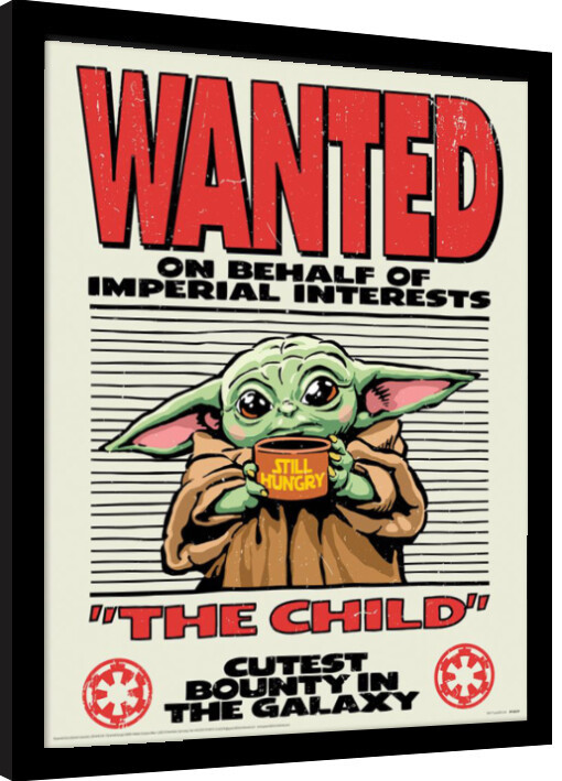 Kehystetty juliste D100 Star Wars - Grogu Wanted