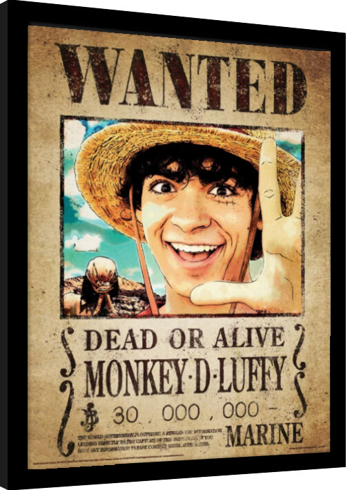 Κορνιζαρισμένη αφίσα One Piece Live Action - Luffy Wanted Poster