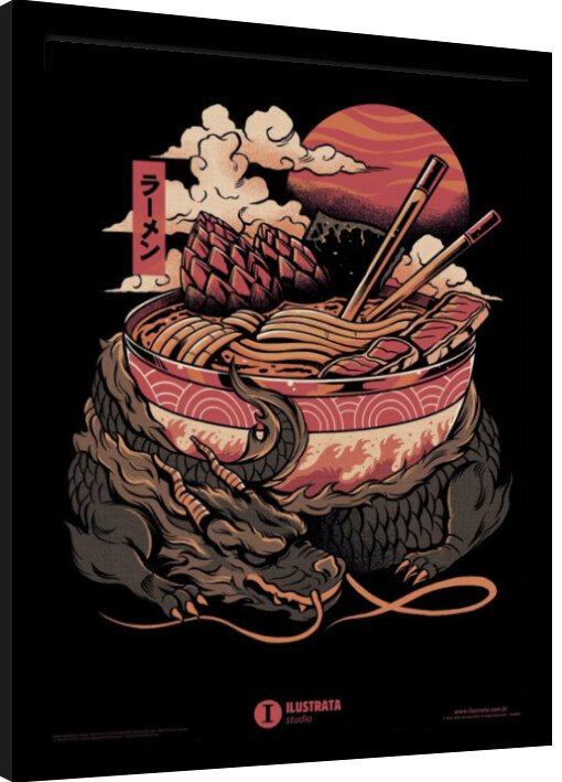 Uokvirjen plakat Ilustrata - Dragons Ramen