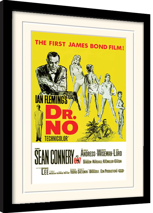 Framed Poster James Bond - Dr No Yellow