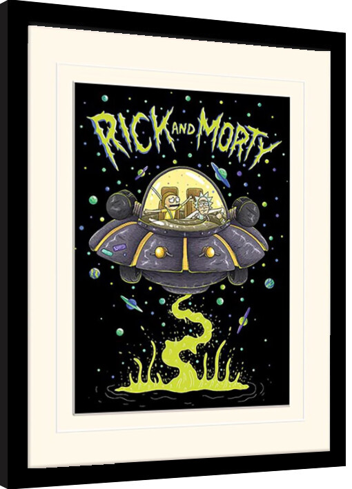 Poster emoldurado Rick and Morty - UFO