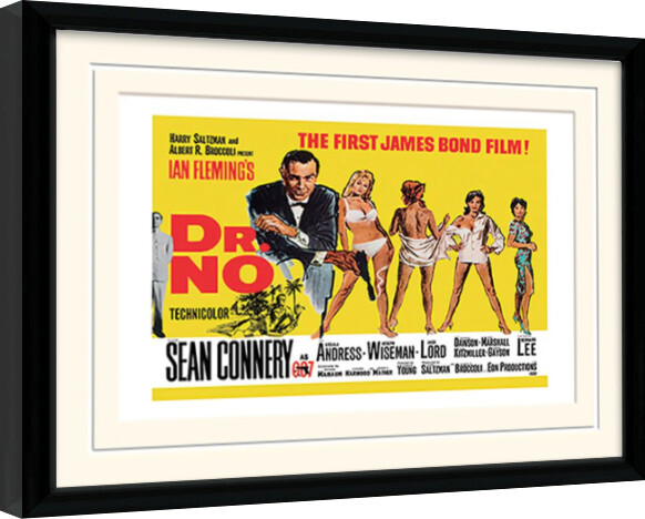 Framed Poster James Bond - Dr No Yellow