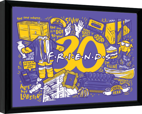 Κορνιζαρισμένη αφίσα Friends 30 Years - Purple Infographic