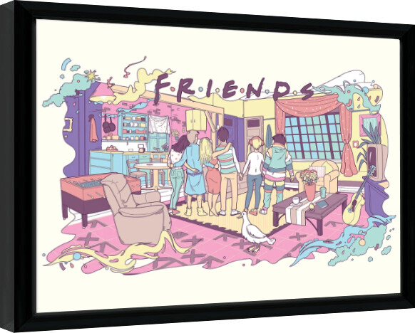 Κορνιζαρισμένη αφίσα Friends 30 Years - Watercolour
