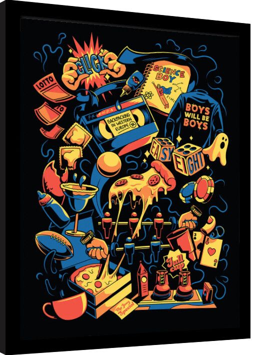 Kehystetty juliste Friends 30 Years - Elements Illustration