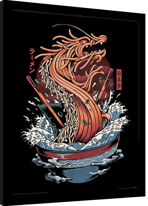 Framed Poster Ilustrata - Dragon Ramen