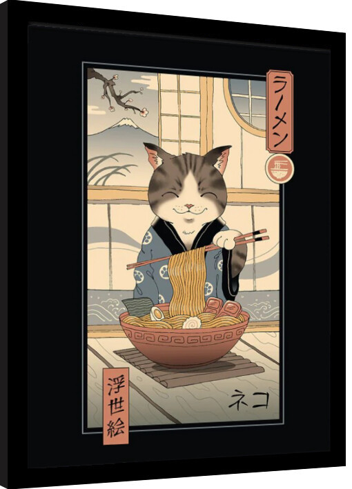 Κορνιζαρισμένη αφίσα Vincent Trinidad - Neko Ramen Ukiyoe