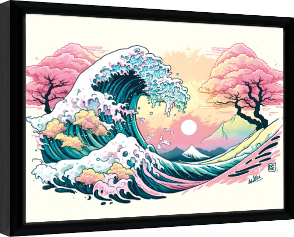 Uokvirjen plakat Wave Collection - Pastel Waves