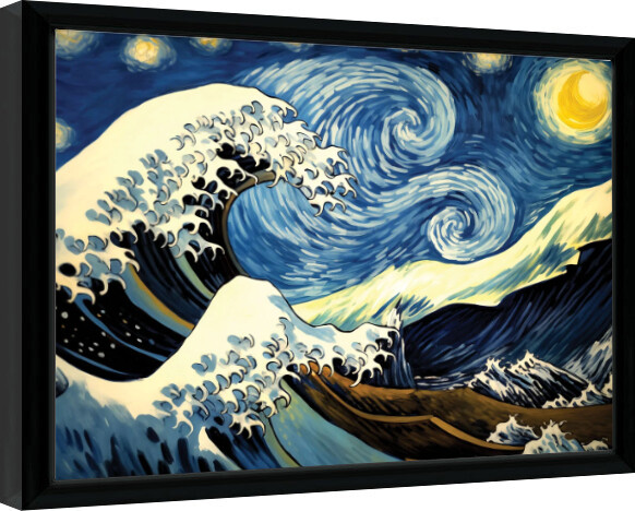Uokvirjen plakat Wave Collection - Starry Waves