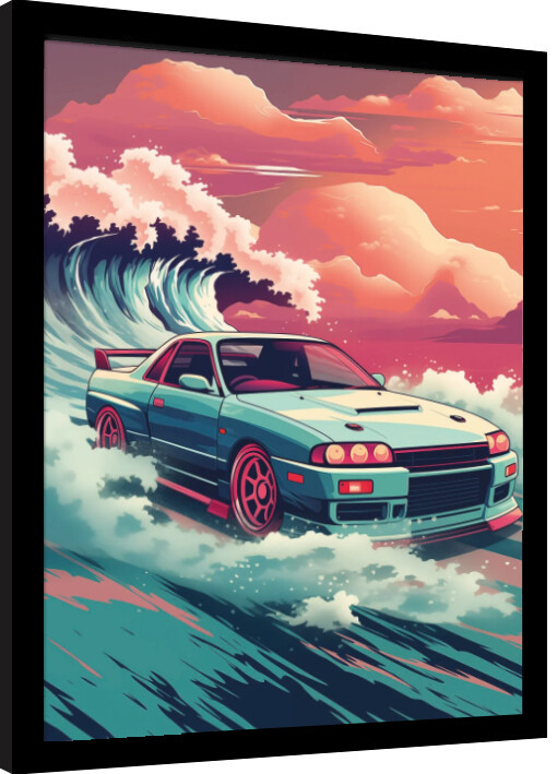 Framed Poster Wave Collection - Wave Cars Hakosuka