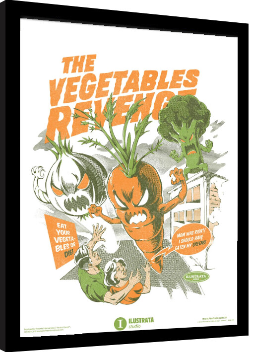Poster emoldurado Ilustrata - Eat Your Vegetables