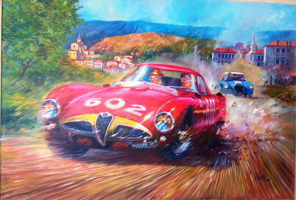 Плакат Juan Manuel Fangio Mille Miglia 1953