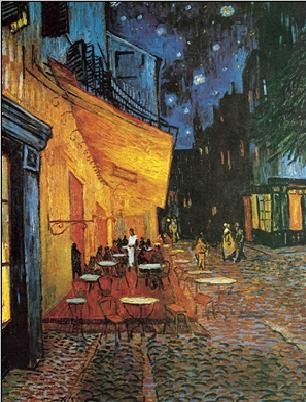 Framed Poster Café Terrace at night