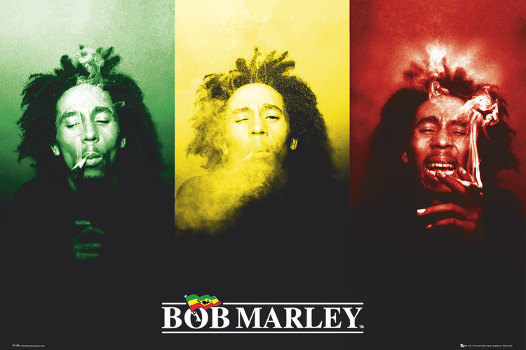 Framed Poster Bob Marley - Flag
