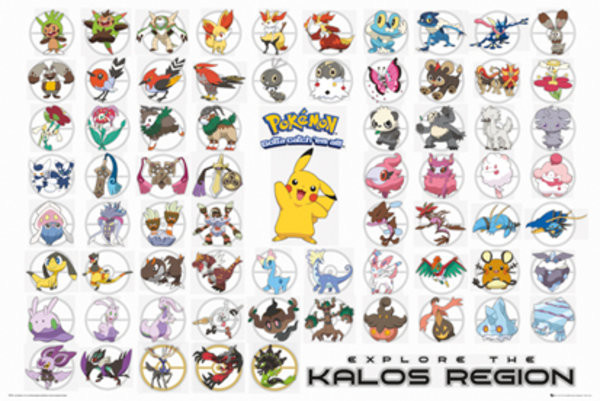 Плакат Pokemon - Kalos Region