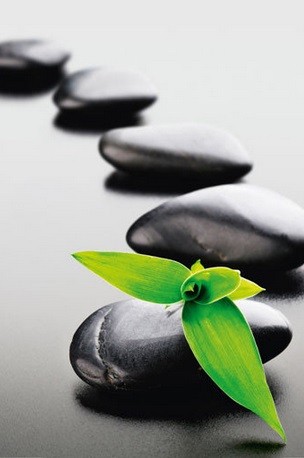 Πλαισιωμένη αφίσα Zen stones - green