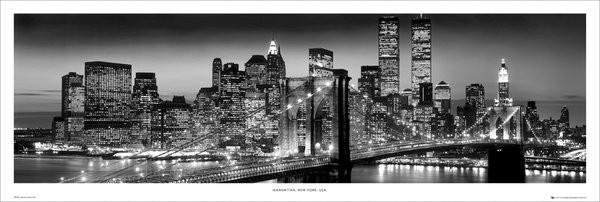 Πλαισιωμένη αφίσα New York - Manhattan black