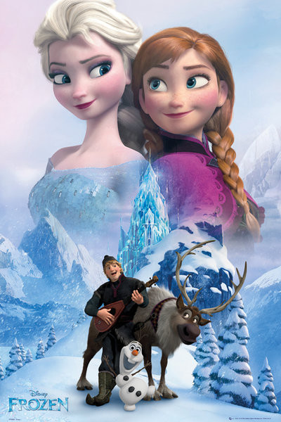 Uokvireni plakat Frozen - Collage