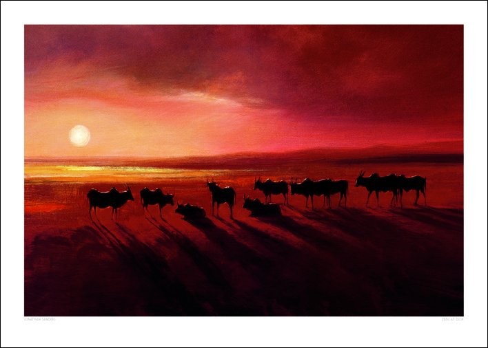 Jonathan Sanders - Zebu At Dusk Картина