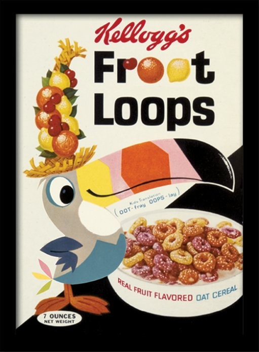 Framed Poster Vintage Kelloggs - Fruit Loops