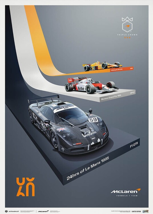 Εκτύπωση τέχνης McLaren Racing - The Triple Crown - 60th Anniversary