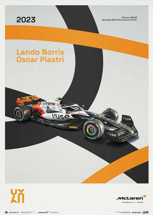 Εκτύπωση τέχνης McLaren Racing - MCL60 - 60th Anniversary - 2023