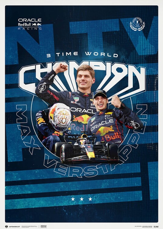 Εκτύπωση τέχνης Oracle Red Bull Racing - Max Verstappen - 2023 F1® World Drivers' Champion
