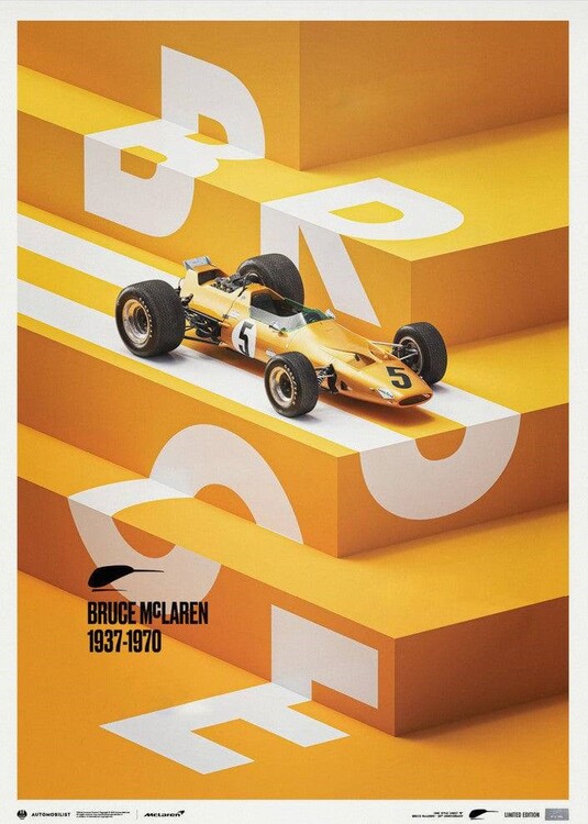 Εκτύπωση τέχνης McLaren Papaya - Bruce McLaren special - Spa-Francorchamps Circuit - 1968