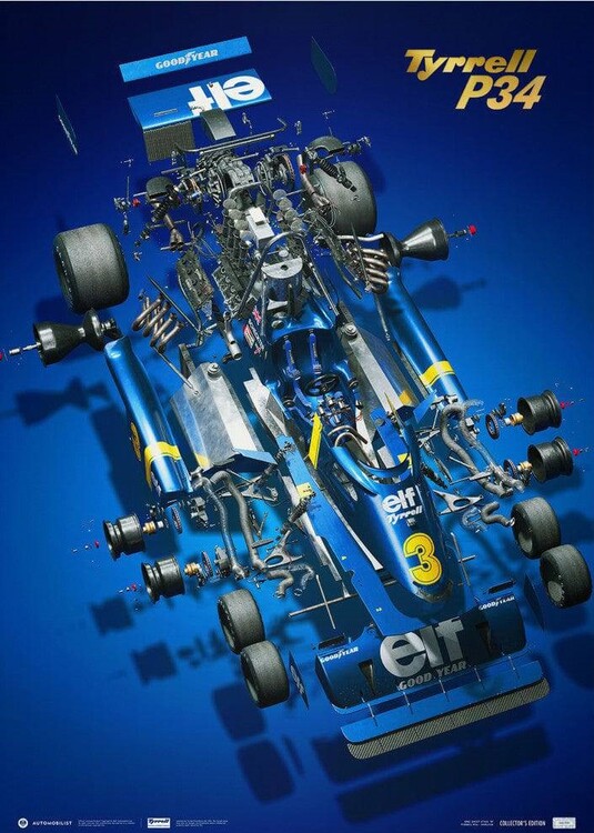 Εκτύπωση τέχνης Tyrrell P34 - The Joy of Six Wheels
