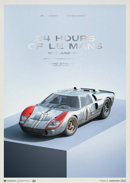 Εκτύπωση τέχνης Ford GT40 - P/1015 - 24H Le Mans - 1966