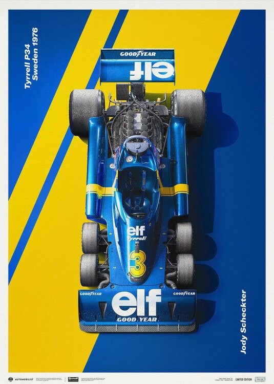 Εκτύπωση τέχνης Tyrrell P34 - Jody Scheckter - Swedish Grand Prix - 1976